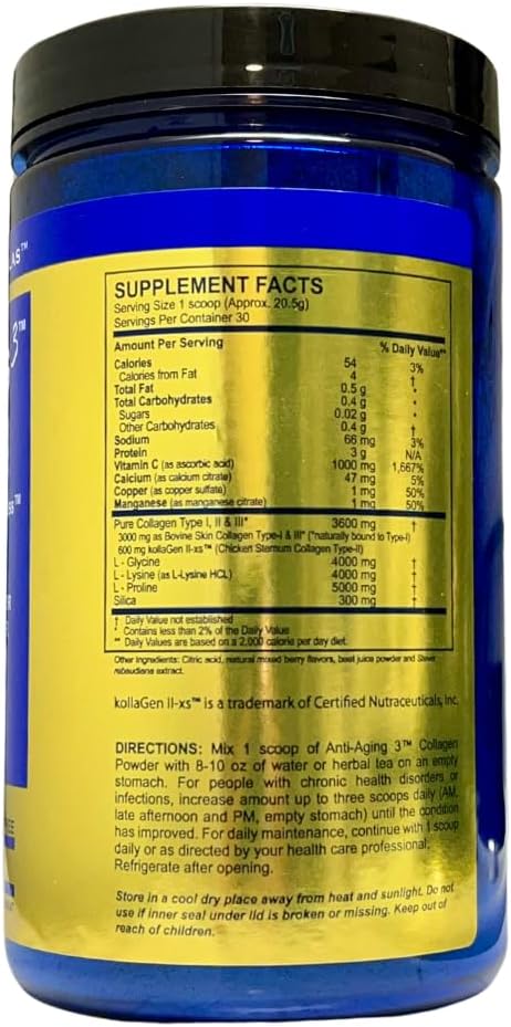 Dr. Venessa's Formulas™ Anti-Aging 3™ Collagen Type I II &amp III