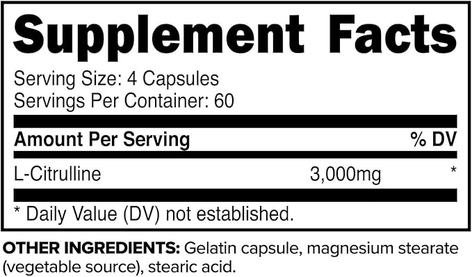 Primaforce L-Citrulline 3000mg 240 Capsules 60 Servings