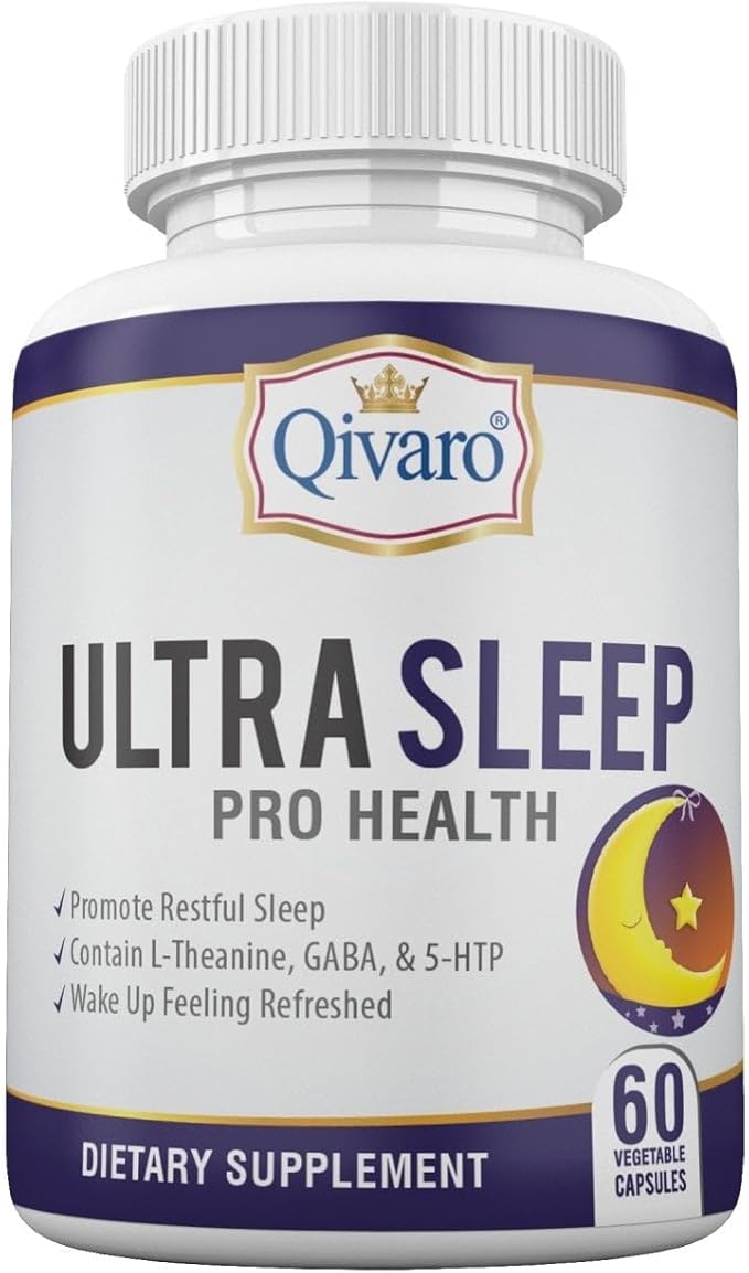Ultra Sleep Pro Health - Sleep Aid for Adults with L-Theanine 5-HTP and GABA - Dietary Supplement for Better Sleep – Vegan and Non-GMO - Made in USA – 60 Capsules