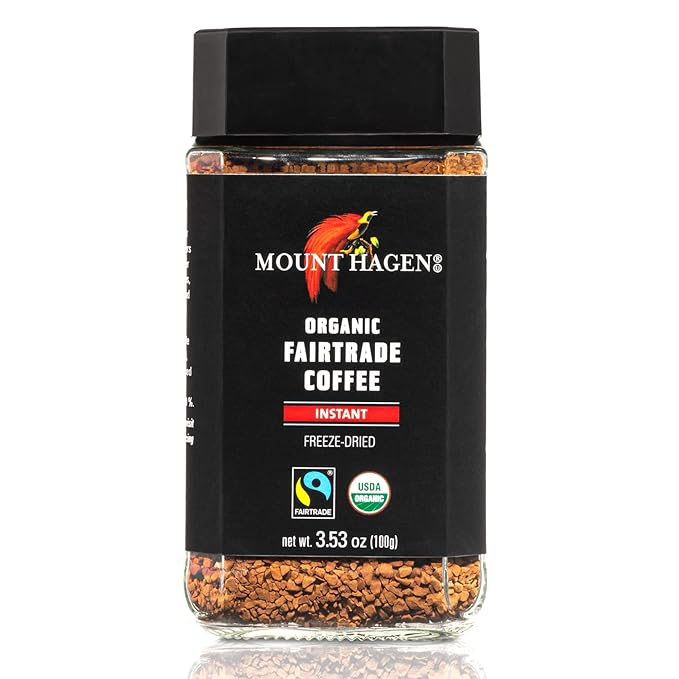Mount Hagen 3.53oz Organic Freeze Dried Instant Coffee and Instant Espresso Ground Coffee 1.76oz Bundle