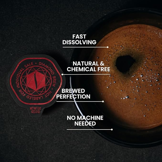 Luxury Dark Roast - 162mg Caffeine Hot or Iced Craft Instant Coffees Cold Brew Coffee Double Shot Espresso 24 Counts 100% Arabica Sugar Free No Additives - Original Diamond Brew (24)