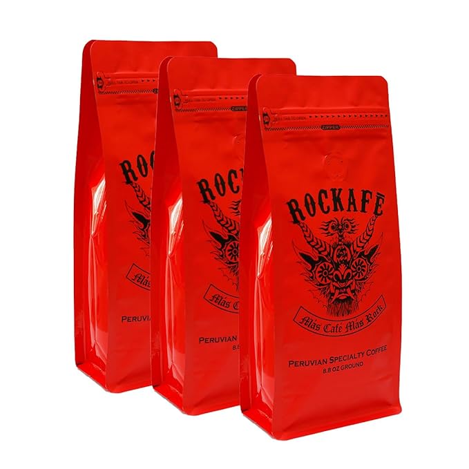 Rockafe Diablada Edition - 8.8 oz Bag of Peruvian Specialty Coffee - By Iky Store (Red Caturra and Bourbon) (1)