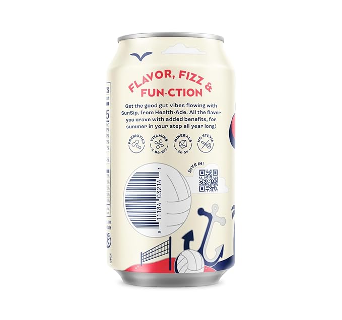 SunSip Prebiotic Soda by Health-Ade Better-for-You Soda Swap Beverage with Vitamins &amp Minerals Naturally Sweetened with 6g of Sugar Classic Cola 11.5 oz (12 Pack)