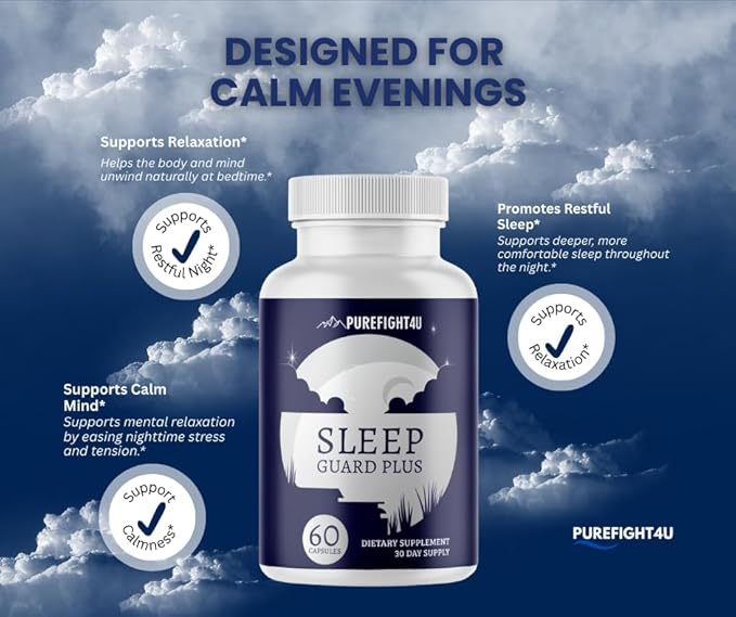 Sleep Guard Plus Promotes Relaxation &amp Restful Sleep Natural Sleep Support Supplement | Dietary Supplement - 2 Bottles