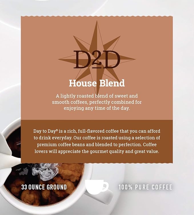 Day To Day Ground Coffee Medium Roast House Blend 33 Ounce Bag (Pack of 1)