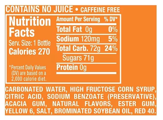 Crush Orange 20 oz Soda Bottles (Pack of 16)