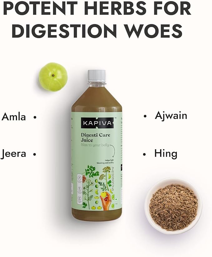 Kapiva Digesti Care Juice 1L - Provides Relief From Acidity &amp Bloating | Blend of 5 Ayurvedic Herbs to Aid Digestion