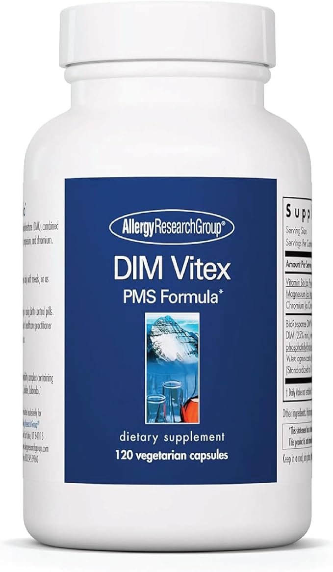 Allergy Research Group DIM Vitex - Supports Estrogen Metabolism - DIM with NAC and Vitamin B &amp Magnesium - 60 Servings - 120 Capsules