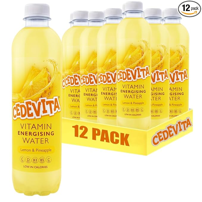 Cedevita Multivitamin Drink Healthy and Sweet Refreshing Vitamin Drink Powder Mix Limona &amp Pineapple with 9 Essential Vitamins Energy Drink - Pack of 12 0.5 L