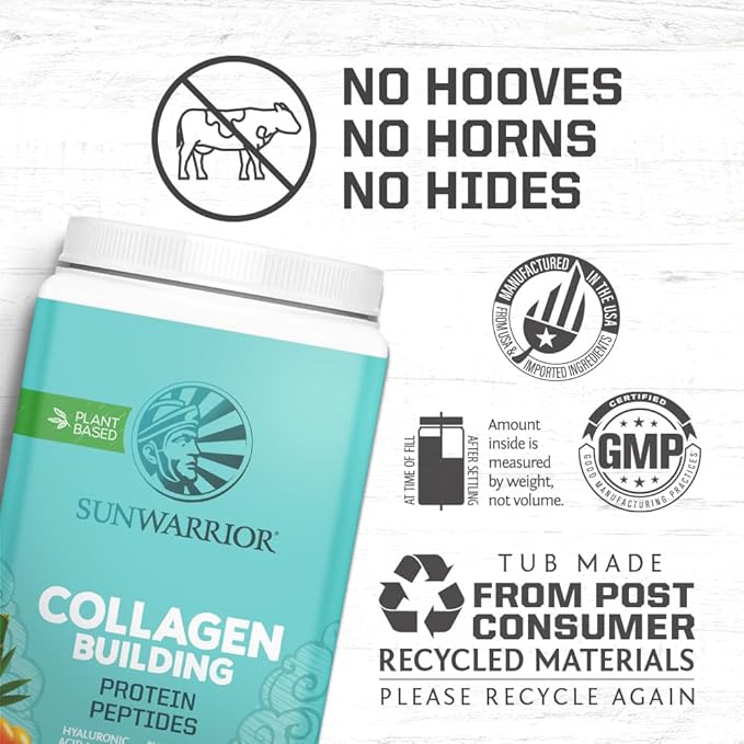 Sunwarrior Plant-Based Collagen Building Powder | 40 Servings Chocolate Flavored &amp Vegan Protein Powder | USDA Organic 30 Servings Chocolate Flavored