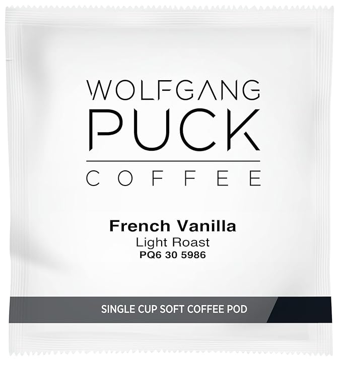 Wolfgang Puck Coffee French Vanilla 9.5 Gram soft Pods 18 Count (Pack of 3)