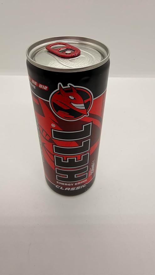 HELL CLASSIC Energy Drink | +20% More Caffeine | Vitamins B2 B3 B6 B12 C &amp D | No Preservatives | Environmentally Friendly Packaging | 12 x 500 ml | Compatible with HELL Energy