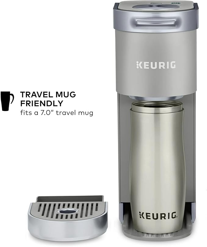 Keurig K-Mini Plus Single Serve Coffee Maker – Slim 5-Inch Design 6–12oz Brew Size Pod Storage &amp Cord Wrap – Gray (Renewed)