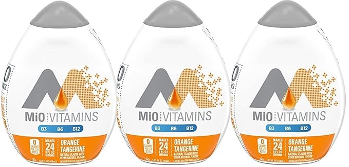 MiO Liquid Flavor Enhancer with Vitamins B3 B6 B12-3 Pack(Orange Tangerine)
