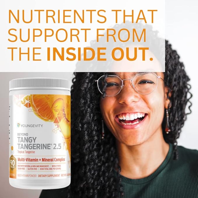 Youngevity Beyond Tangy Tangerine 2.5 Tropical Tangerine Ultimate Multi-Vitamin &amp Mineral Complex - Made With Natural &amp Whole Foods | 8000 ORAC (3)