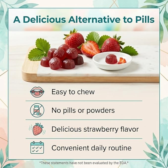 Collagen Gummies Skin Hair Nail &amp Joint Support Hydrolyzed Collagen Type I &amp III Biotin + Vitamin C 60 Gummies Non-GMO Gluten-Free Pack of 1