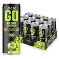 Jocko GO Energy Drink - Keto Vitamin B12 Vitamin B6 Electrolytes L Theanine Magnesium- Energy Boost Sugar Free Nootropic Monk Fruit Blend - 12 Pack (Sour Apple)