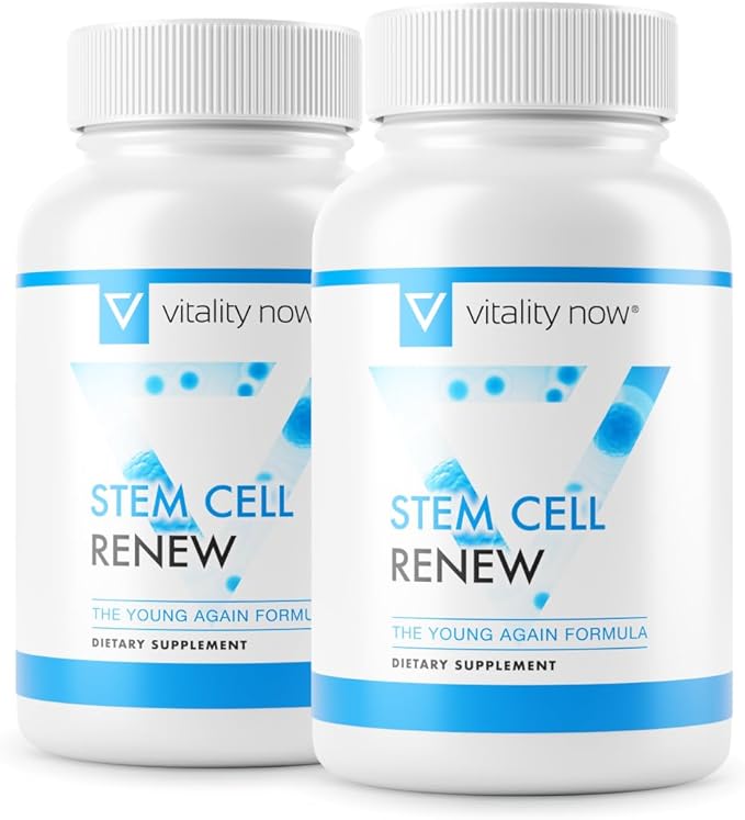 Stem Cell Renew | Boost Your Natural Supply of Stem Cells to Strengthen Mental Sharpness Help Slow Signs of Aging and Restore Youthful Energy - Created by NASA Scientist | 1-Month Supply (120 count)