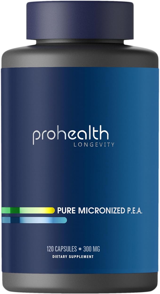 Pure Micronized P.E.A. or Palmitoylethanolamide | Temporarily Relieves Minor Aches | Superior Absorption | Supports Sleep and Longevity | Third-Party Tested | 300 mg per Capsule 120 Capsules