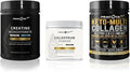Keto Multi Collagen Peptides (16.2 oz) + Creatine Monohydrate Powder (500g) + Colostrum Powder (60g) Bundle – Unflavored Gluten-Free Non-GMO Clean Daily Supplement Stack