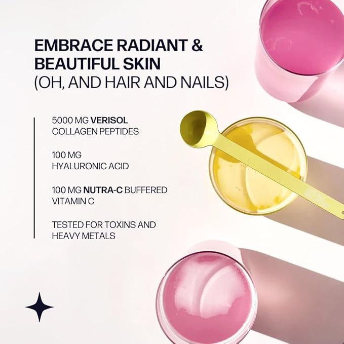 Sparkle Wellness VERISOL Bioactive Hydrolyzed Collagen Peptides | Collagen Powder Supplement with Vitamin C &amp Hyaluronic Acid for Hair Skin and Nail Health | Skin Boost Plus (No Flavor) [50-Serv