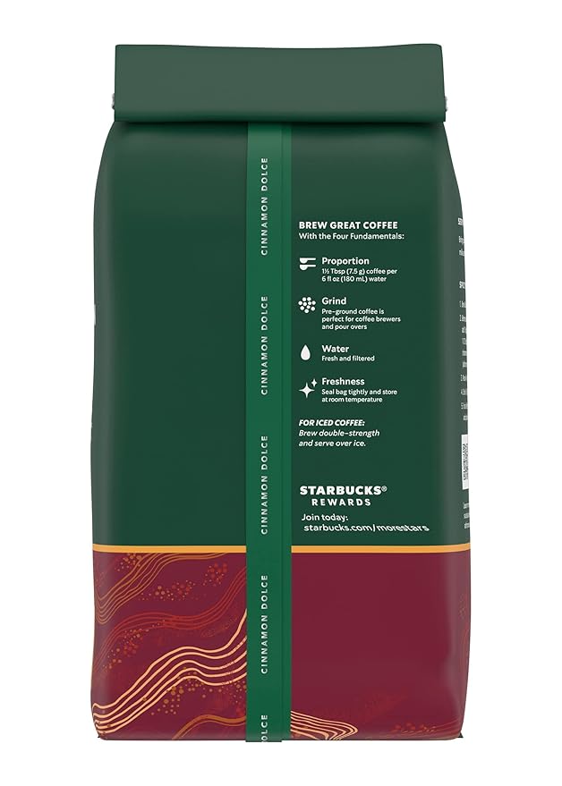 Starbucks Cinnamon Dolce Flavored Ground Coffee Blonde Roast Made With Arabica Beans 11-Ounce Bag (Pack of 3)
