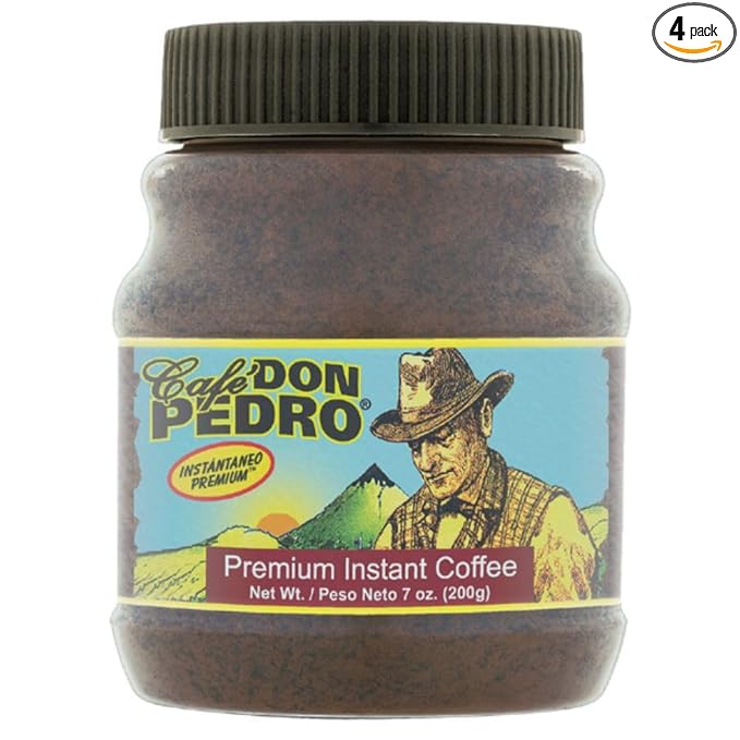 Cafe Don Pedro Low Acid Instant Coffee - Stomach Friendly Rich Smooth Aromatic Blend - Premium Reduced Acid Coffee for an Instant Delight - 4 Jars