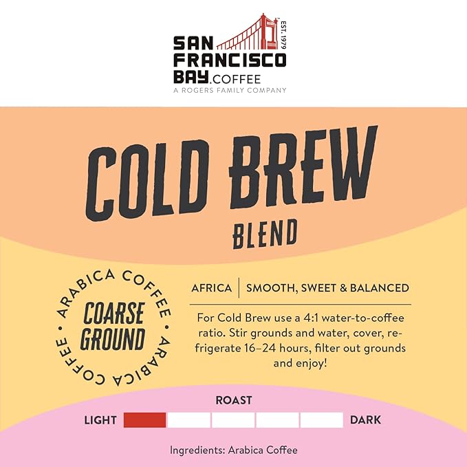 San Francisco Bay Ground Coffee - Cold Brew (28oz Bag) Light Roast