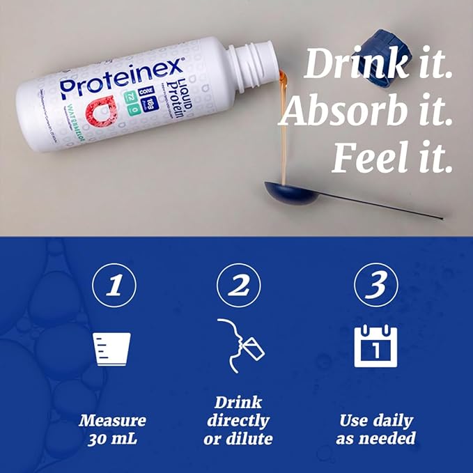 Proteinex Medical Grade Liquid Hydrolized Collagen Protein - Women and Men for Healthy Skin Hair and Nails Zero Sugars &amp Ready to Drink Protein Drink (30 Fl Oz Watermelon)