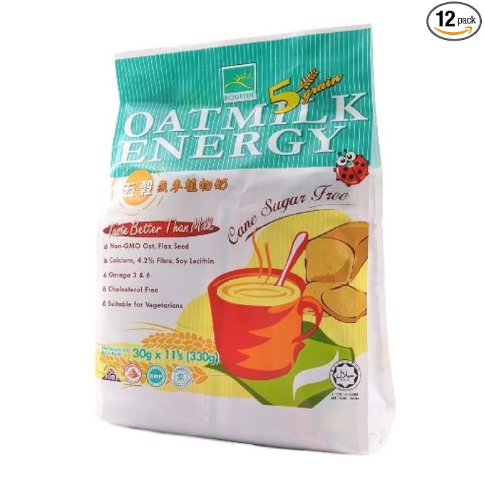 Biogreen Five Grain Oatmilk Energy 330g (12 Pack)