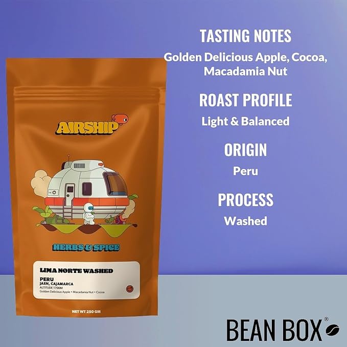 Bean Box Coffee Sampler - Roasted by Airship 4-Pack Freshly Ground Coffee Gourmet Coffee