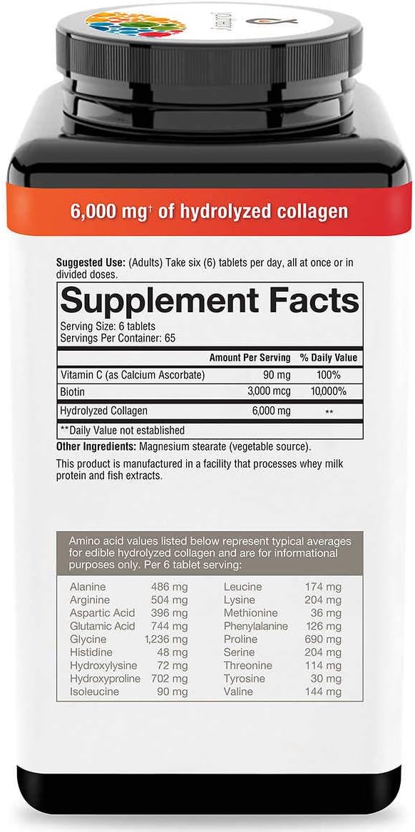 Youtheory Collagen Plus Biotin 390 Tablets (3 Pack)