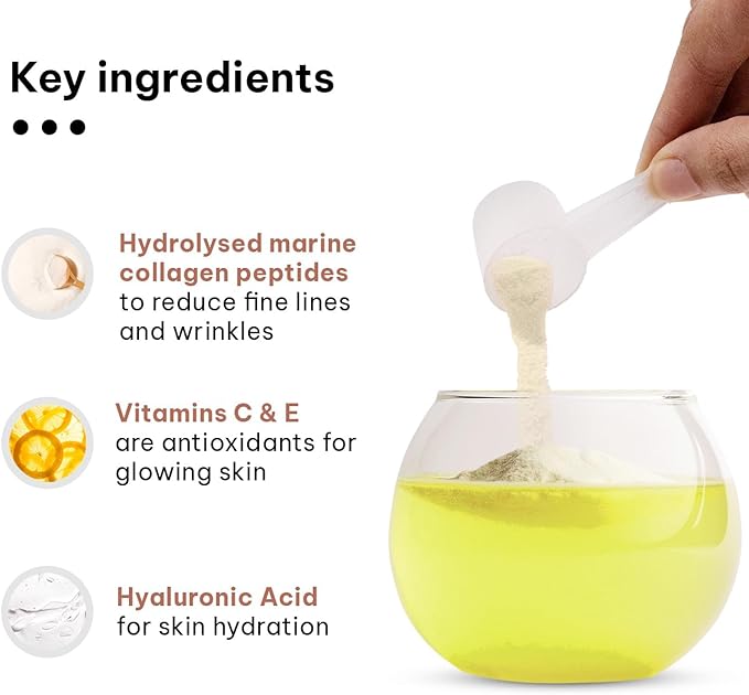 Skin Radiance Marine Collagen Supplement (Lemon 200g)|Vitamin C E Sodium Hyaluronate|for Healthy Skin Hair &amp Nails Powder 1 Count 25 Servings