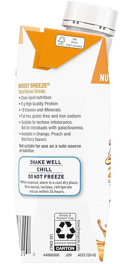 Boost Breeze Nutritional Drink Orange 8 Fl Oz (Pack of 6)