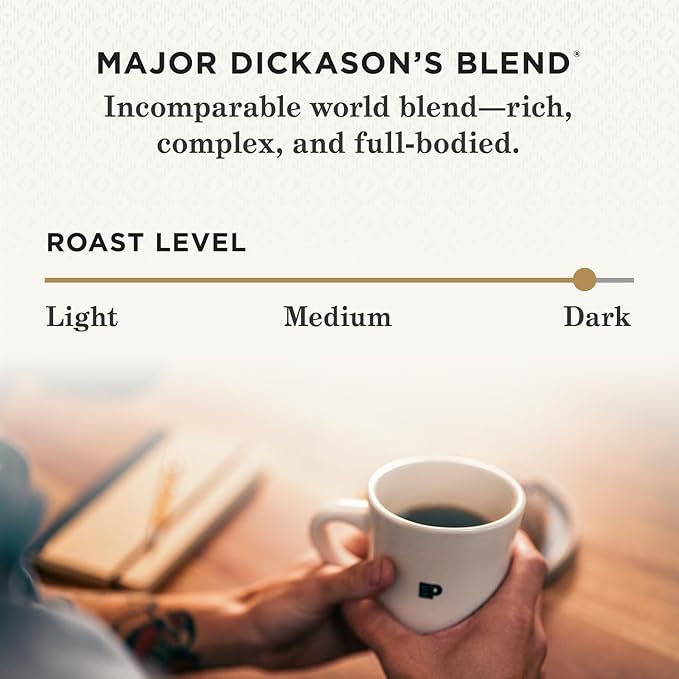 Peet's Coffee Dark Roast Keurig K-Cup Pods - Major Dickason's Blend 150 Count (2 Boxes of 75 Pods)