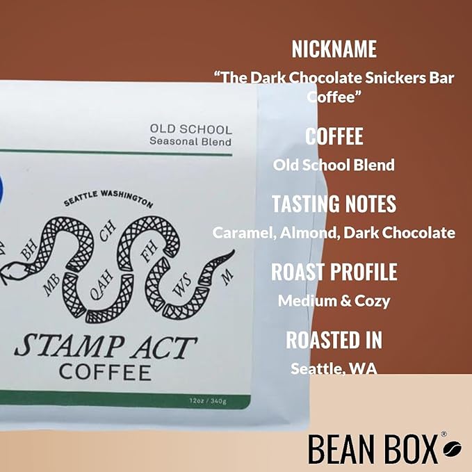 Old School Blend - Roasted by Stamp Act - Whole Bean Coffee - 2 Pound Bag
