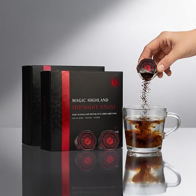 Luxury Dark Roast - 162mg Caffeine Hot or Iced Craft Instant Coffees Cold Brew Coffee Double Shot Espresso 24 Counts 100% Arabica Sugar Free No Additives - Original Diamond Brew (24)