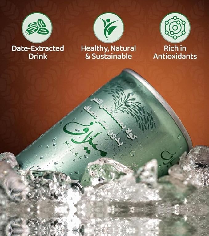 Milaf Date Cola - 8.1 fl oz | Sweet Carbonated Soda Soft Drink Made with Date Extract | Refreshing Non-Alcoholic Beverage | Ideal for Those Following Alcohol-Free Lifestyle (Pack of 24)