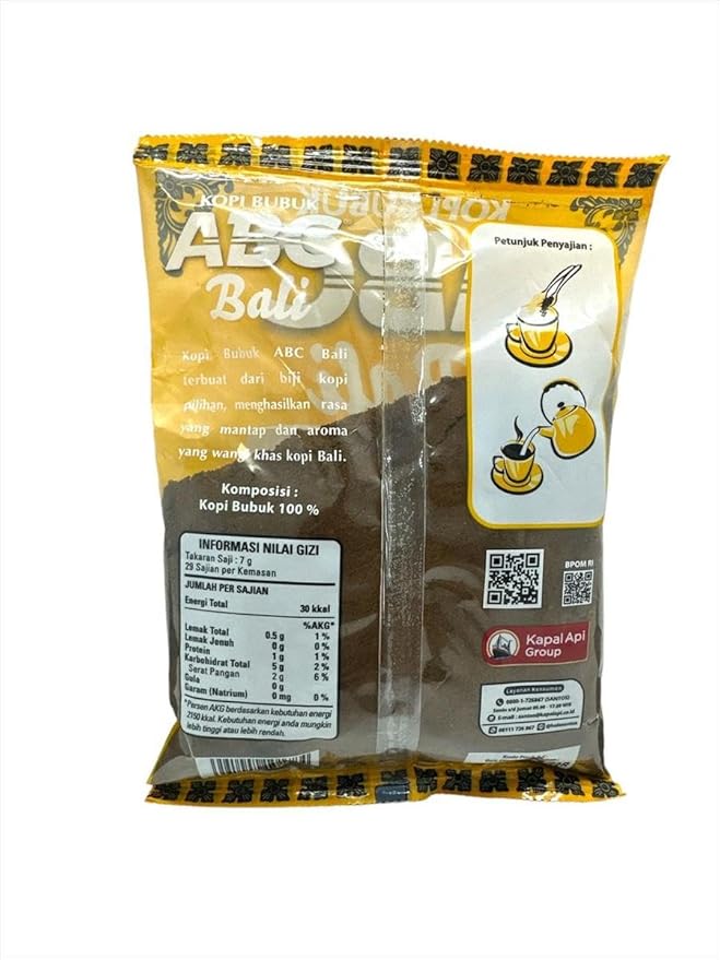 Kopi ABC Indonesia Bali Coffee Bali Kopi Bubuk 200g (Pack of 1)