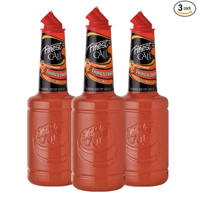 Finest Call Premium Tropical Fruit Puree 1 Liter Bottle (33.8 Fl Oz) Pack of 3