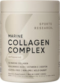 Sports Research Collagen Beauty Complex with Hyaluronic Acid Vitamin C + Biotin | Pescatarian Keto Certified &amp Non-GMO Verified - Unflavored (30 Servings)