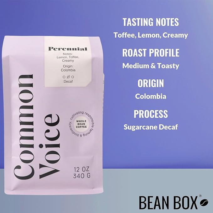 Perennial Decaf Common Voice Coffee - Roasted by 8th &amp Roast Coffee Co. - Whole Bean Coffee - 2 Pound Bag