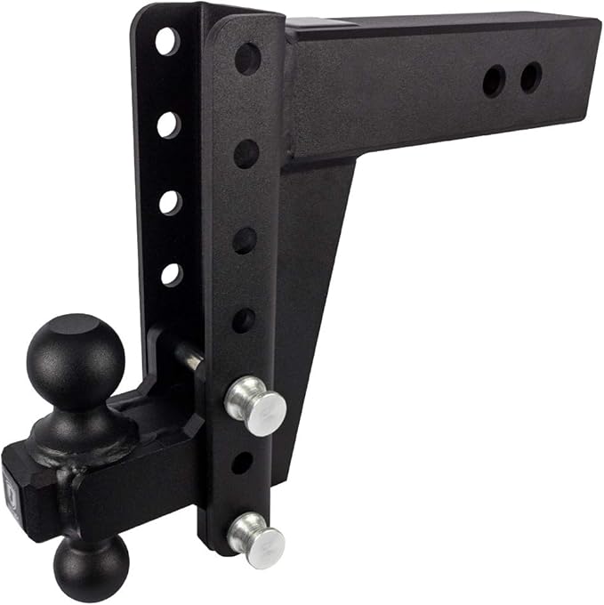 BulletProof Hitches - 3.0 Adjustable Heavy Duty Trailer Hitch (22000 lb. Rating) - 8 Drop/Rise Trailer Hitch with 2 &amp 2-5/16 Dual Ball - Powder Coat Solid Steel Corrosion-Resistant