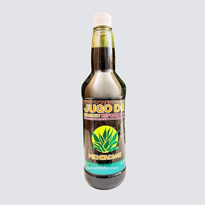 El Michoacano Maguey Juice REFORZADO with Dandelion Y 8 PLANTS more| Jugo de Maguey Reforzado con Diente de leon y 8 plantas mas 33 oz (1 LT) Tonic Drink Dietary Supplement