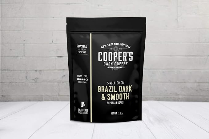 Espresso Ground Coffee Beans | Brazilian Strong Smooth &amp Creamy Medium Dark Roast Single Origin Coffee 12 oz Bag By The Master Roasters Of Cooper's Cask Coffee Coffee