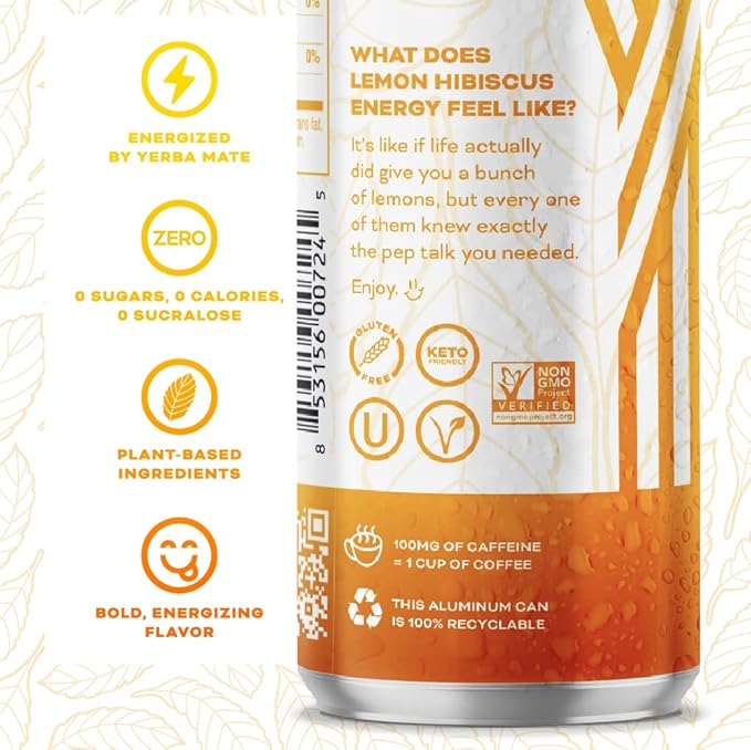 Yerbae Energy Seltzer - Variety Refresh Pack 0 Sugar 0 Calories 0 Carbs Energized by Yerba Mate Plant-Based Healthy Alternative to Coffee and Sugary Sodas 12oz cans (12 Pack)