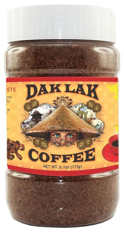 100% Dak Lak Vietnamese Freeze Dried Instant Coffee 175 Grams Jar