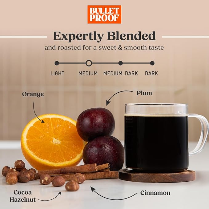 Bulletproof Original Medium Roast Ground Coffee 100% Arabica Coffee Tested for Toxins Clean Coffee Sustainably Sourced 12 Ounces (3 Pack)