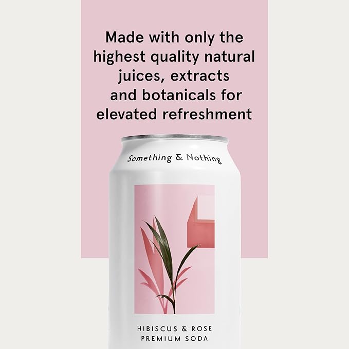 Something &amp Nothing Rose &amp Hibiscus + Cucumber Flavoured Sparkling Water - 2 x 12 Multipack | Lightly Carbonated Full Flavoured with Added Grape &amp Lemon Juice | Vegan &amp Low Calorie |