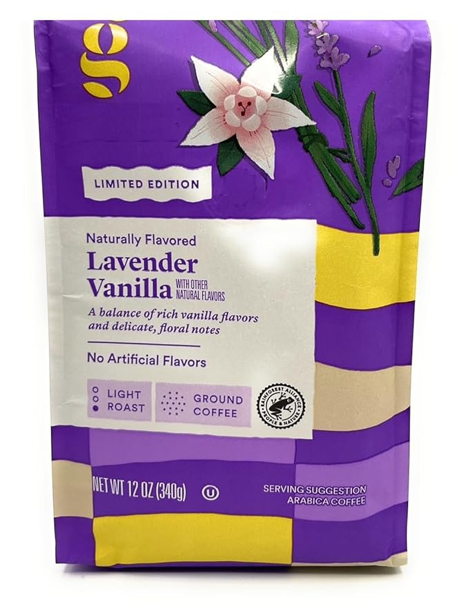 Lavender Vanilla Light Roast Ground Arabica Coffee Limited Edition Naturally Flavored12oz good and gather Pack